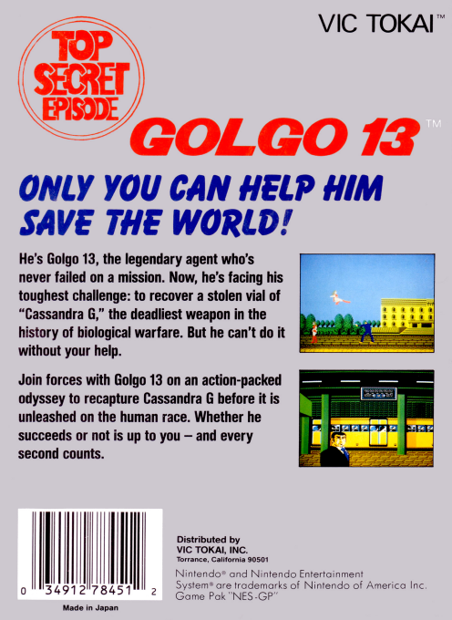 Golgo 13: Dai 1 Shou box art for Famicom